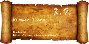 Kummer Ilona névjegykártya